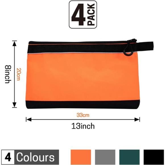 4 Pack Zipper Tool Pouch Heavy Duty Small Tool Bag,Waterproof Utility Tools - Picture 2 of 6